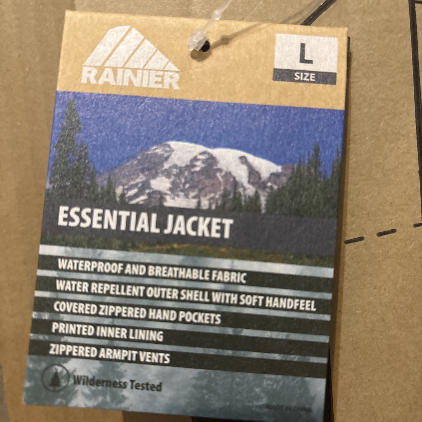 NEW Men’s Rainier Essential Raincoat Jacket Navy Blue w/Hood Size: Large