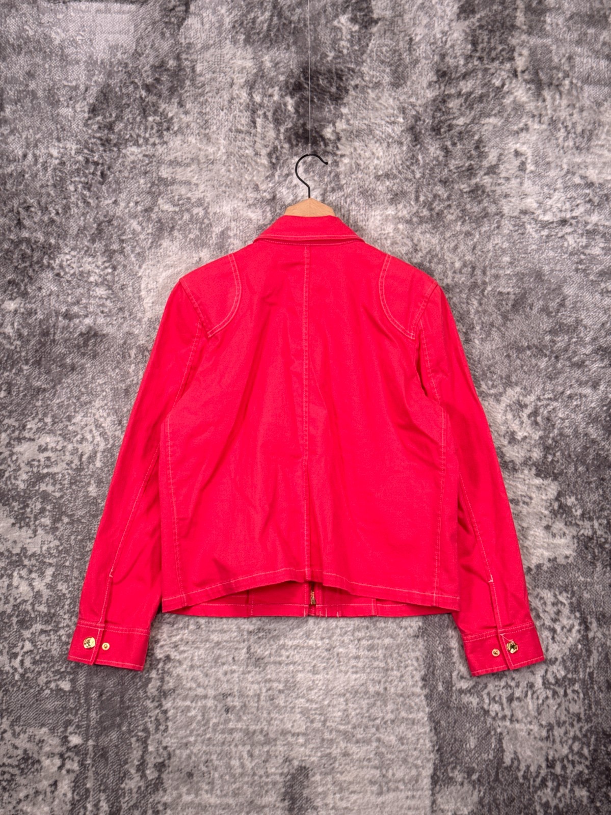 Ralph Lauren Fireman Jacket Large Womens Pink Denim Lobster Clasp Toggle