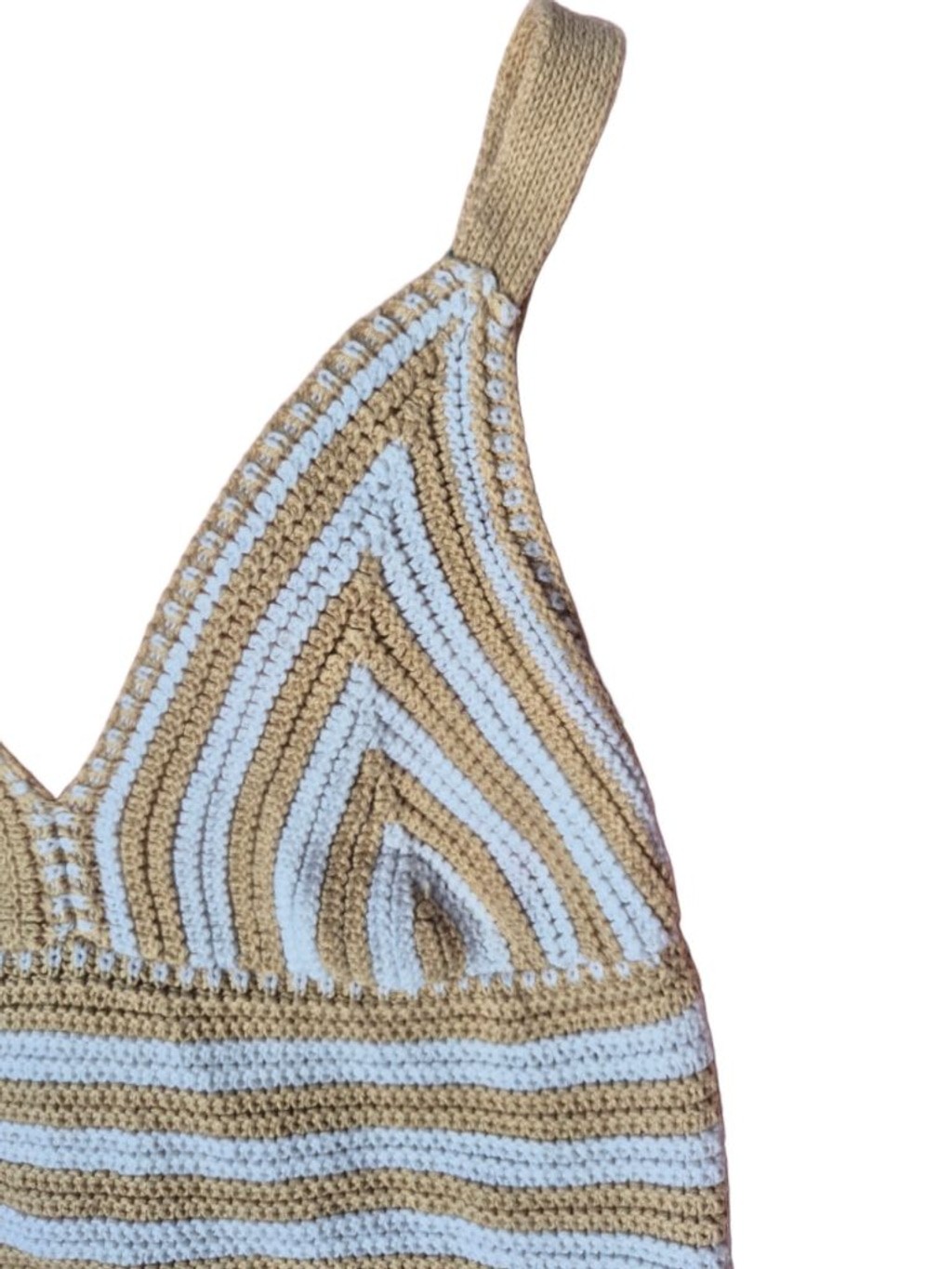 Willow and Wind Crochet Crop Top Neutral Junior Large Cottagecore Boho Festival