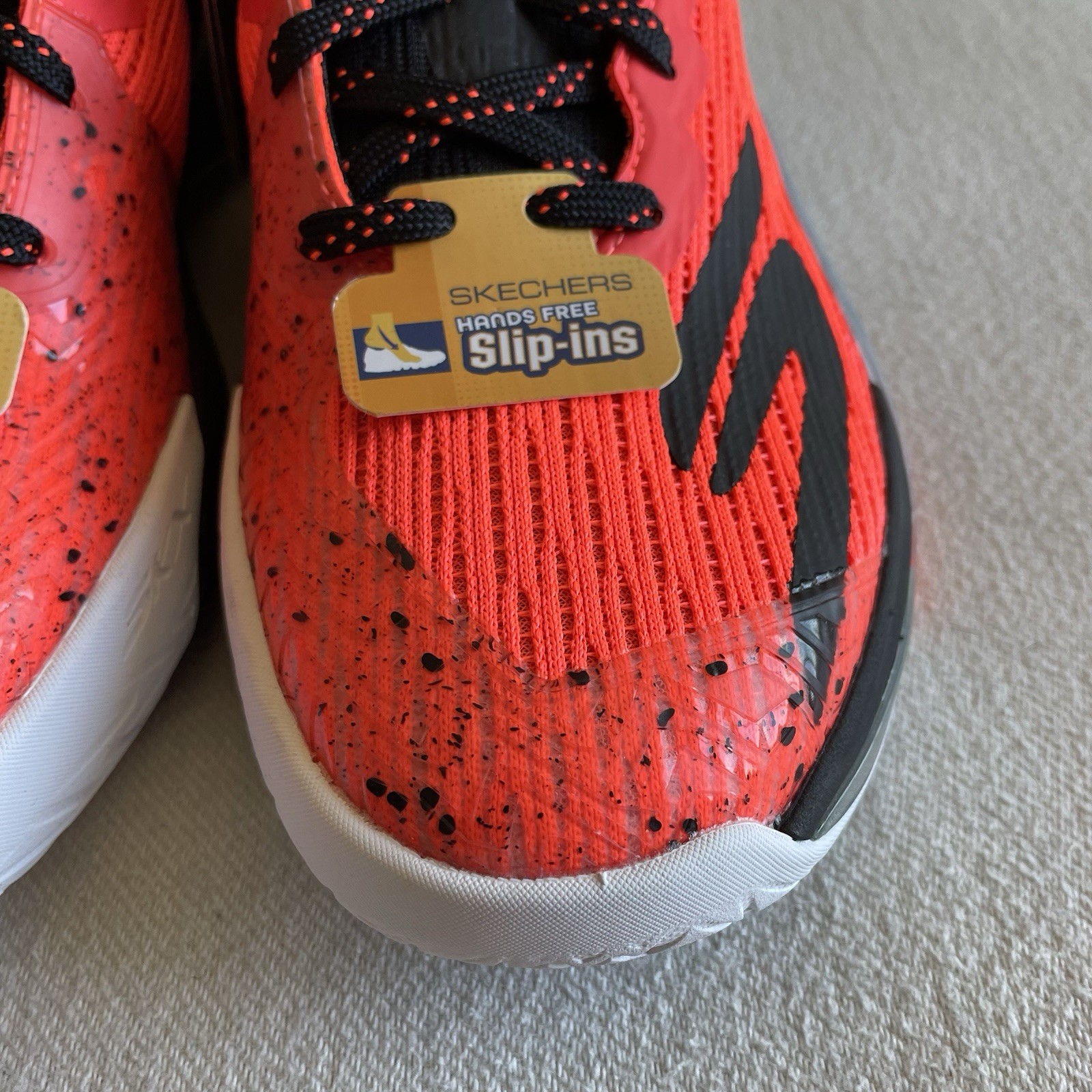 Skechers Slip In Men Size 8 Tennis Baseline Bully Pickleball Shoe Coral Black
