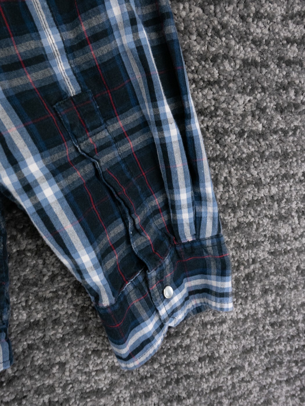 Levis Shirt Mens XL Blue Plaid Modern Fit Long Sleeve Pearl Snap Western Cowboy