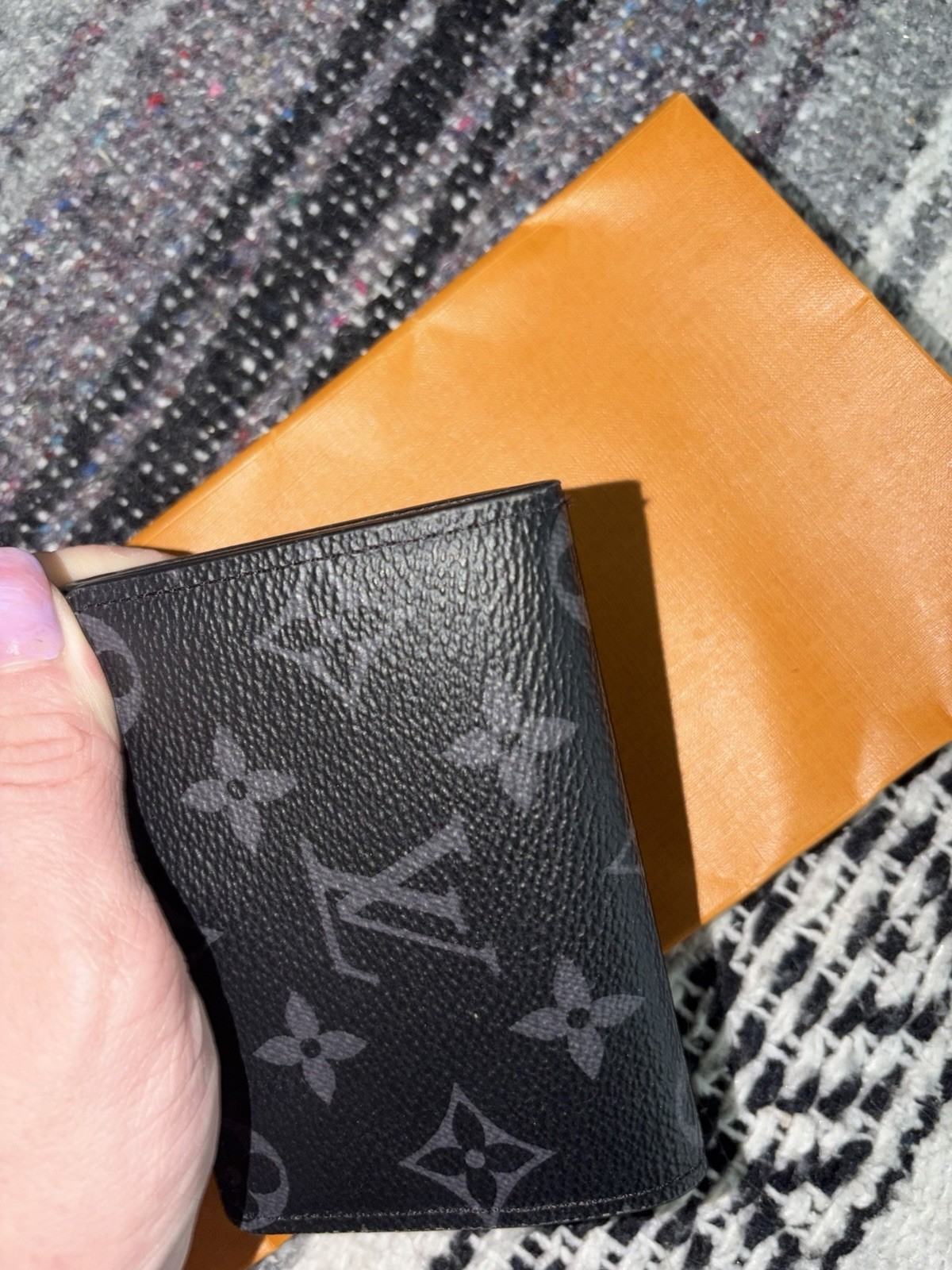 Authentic Louis Vuitton Envelope Business Card Holder Monogram Leather