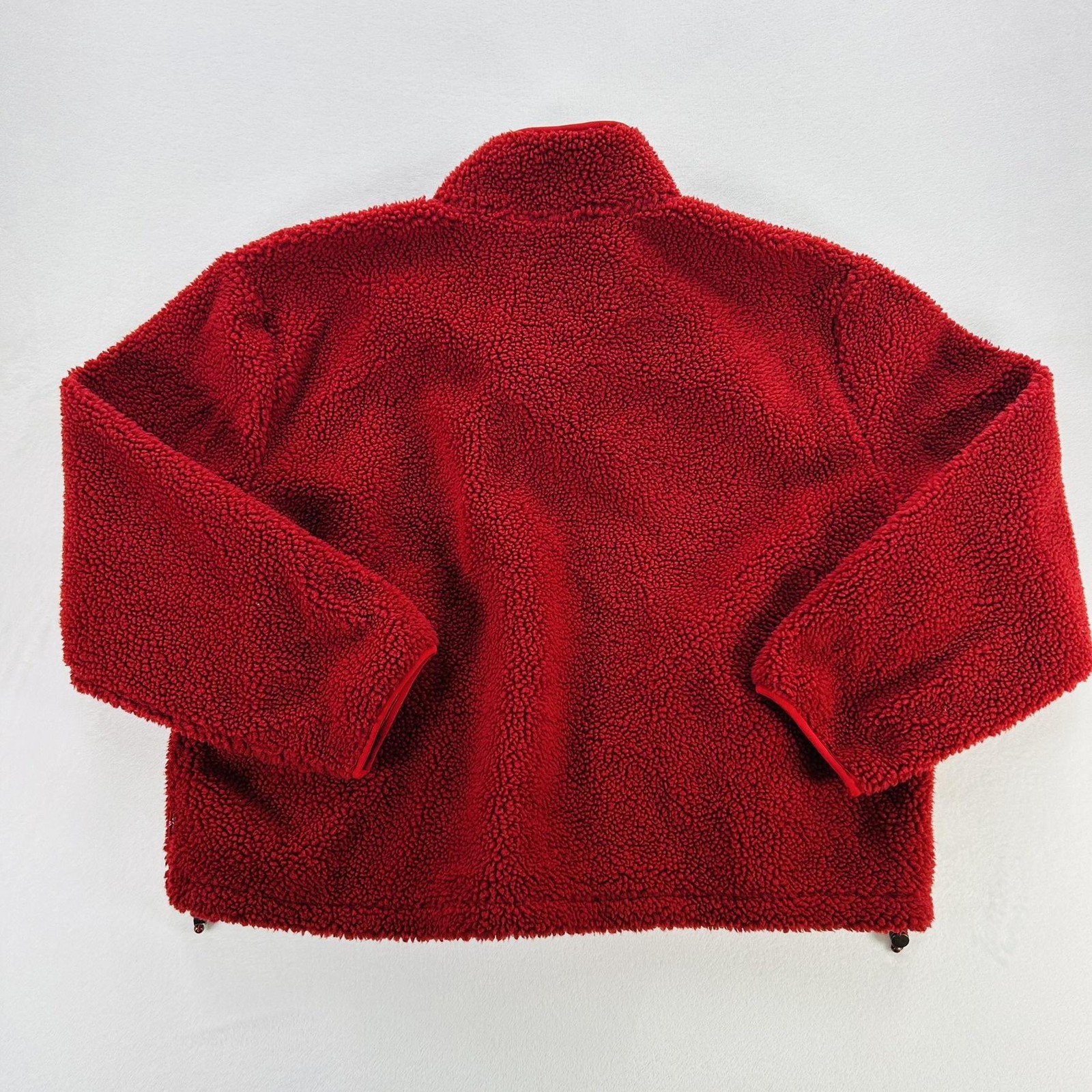 Levi’s Jacket Mens Large Red Sherpa Fleece Snap Pullover Anorak Warm Lined