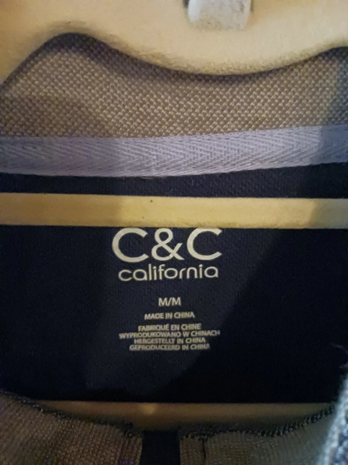New C & C CALIFORNIA 1/4 Zip Pullover Sweatshirt Blue/White Sz:M Cotton/Poly