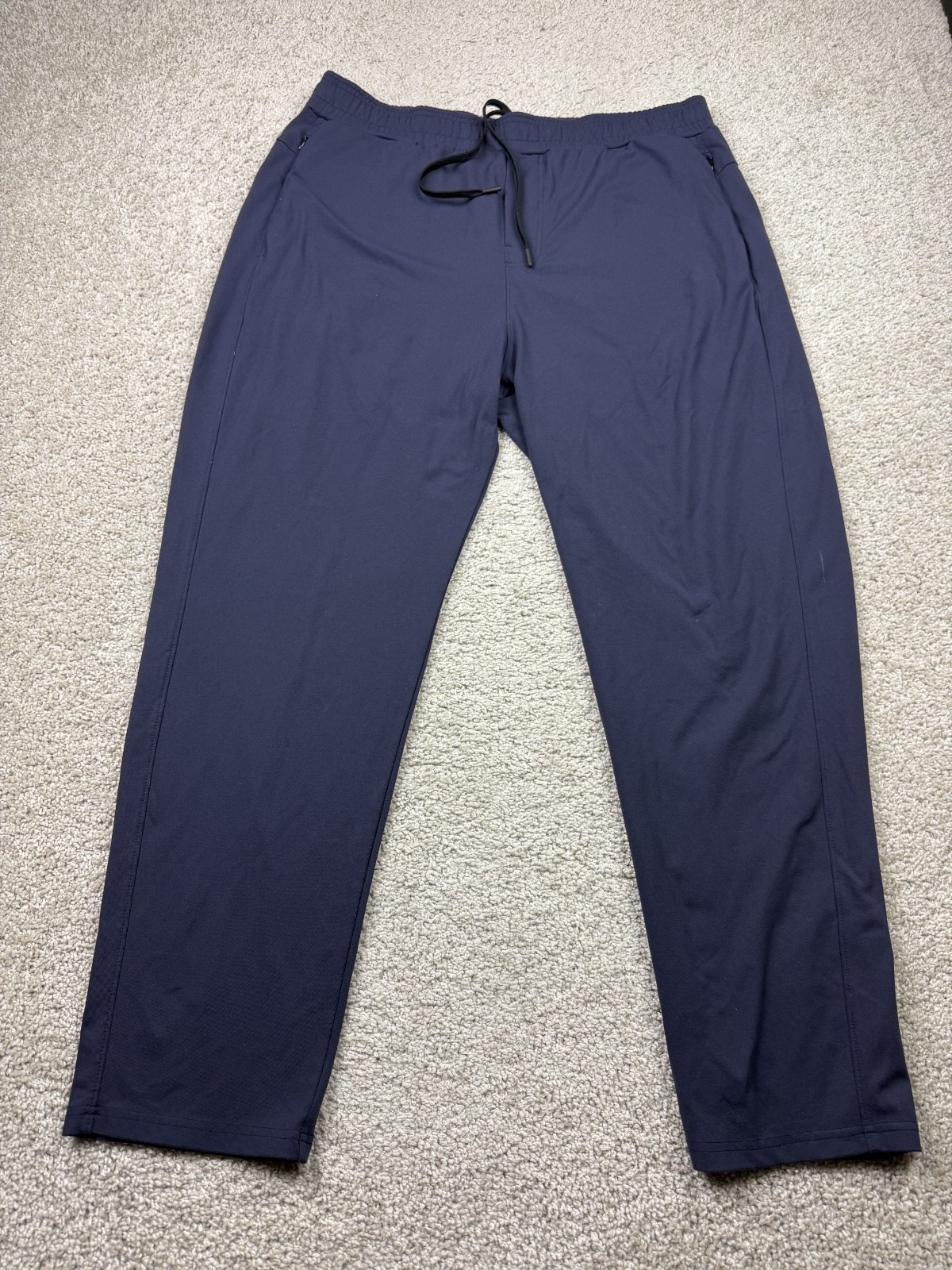 Public Rec All Day Every Day Pants Mens Size 38×30 Blue Joggers Zip Pockets