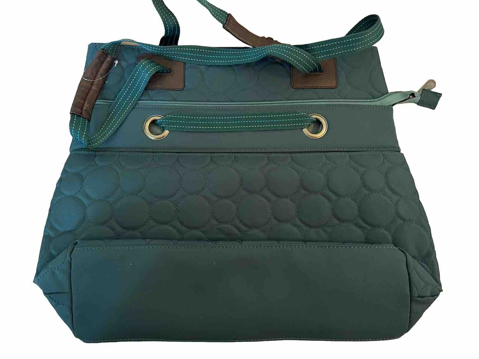 Thirty One Vary You Versatile Tote Quilted Double Handle Bag Purse Teal