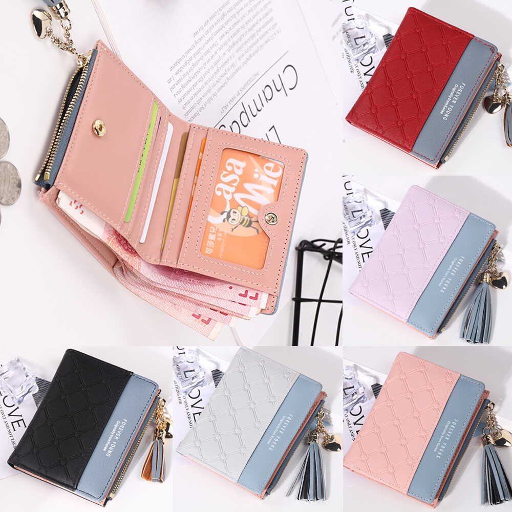 US Women Short Wallets Small Bifold Leather Pocket Wallet Mini Purse Card Holder