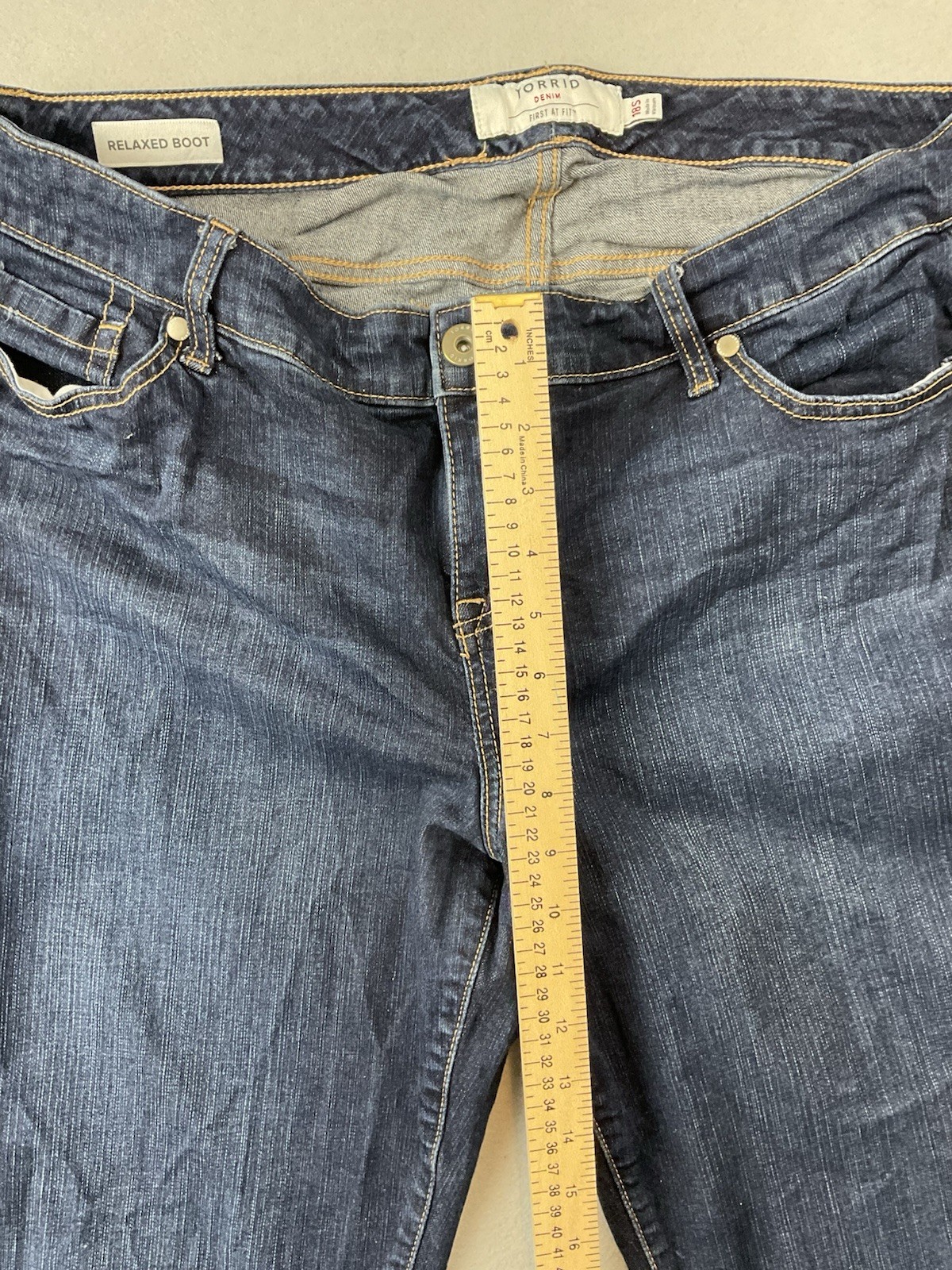 Torrid First At Fit Relaxed Bootcut Jeans Blue Dark Wash Stretch 5-Pocket 18S