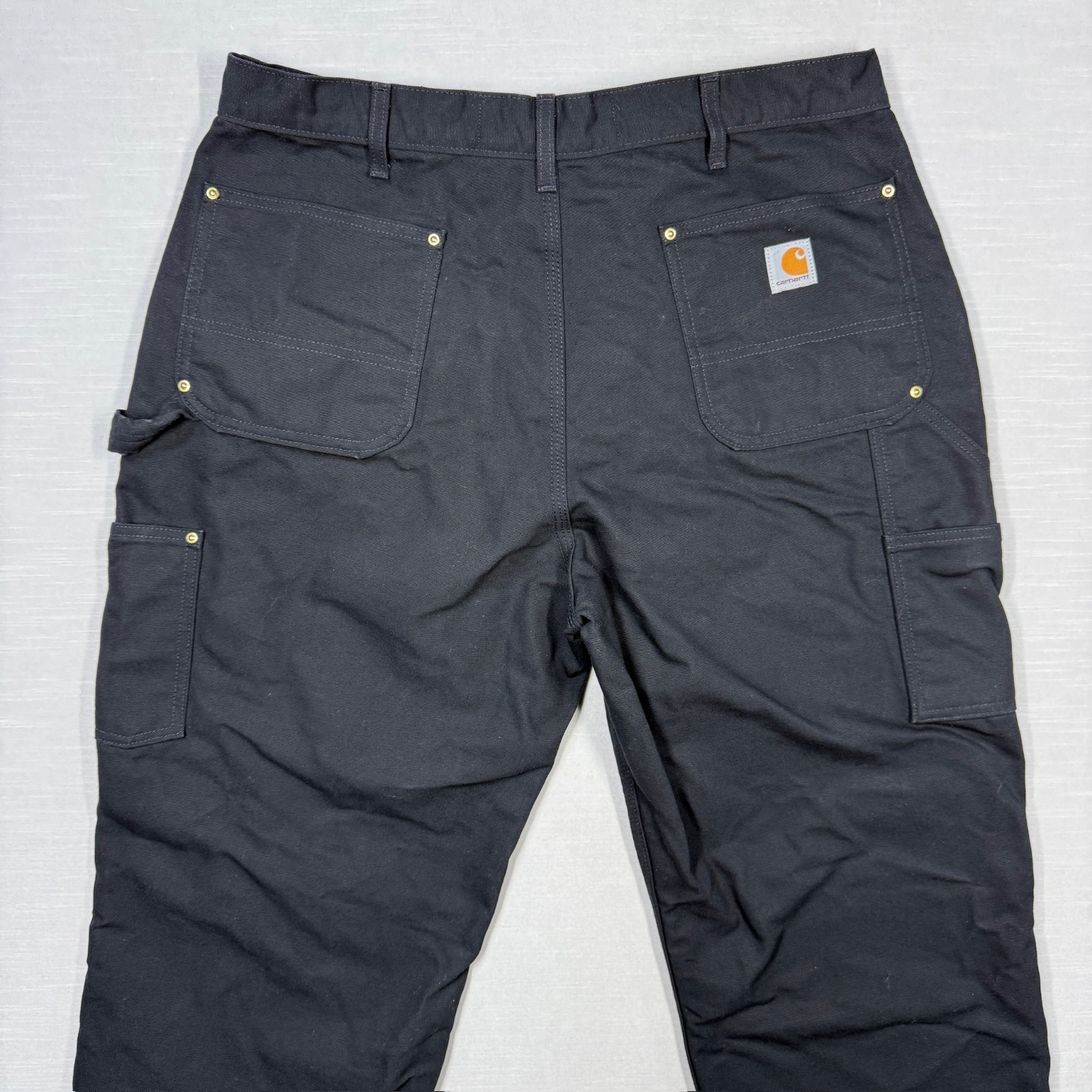 Carhartt Double Knee Pants Mens 40×32 Black Loose Fit Original Canvas B01 BLK