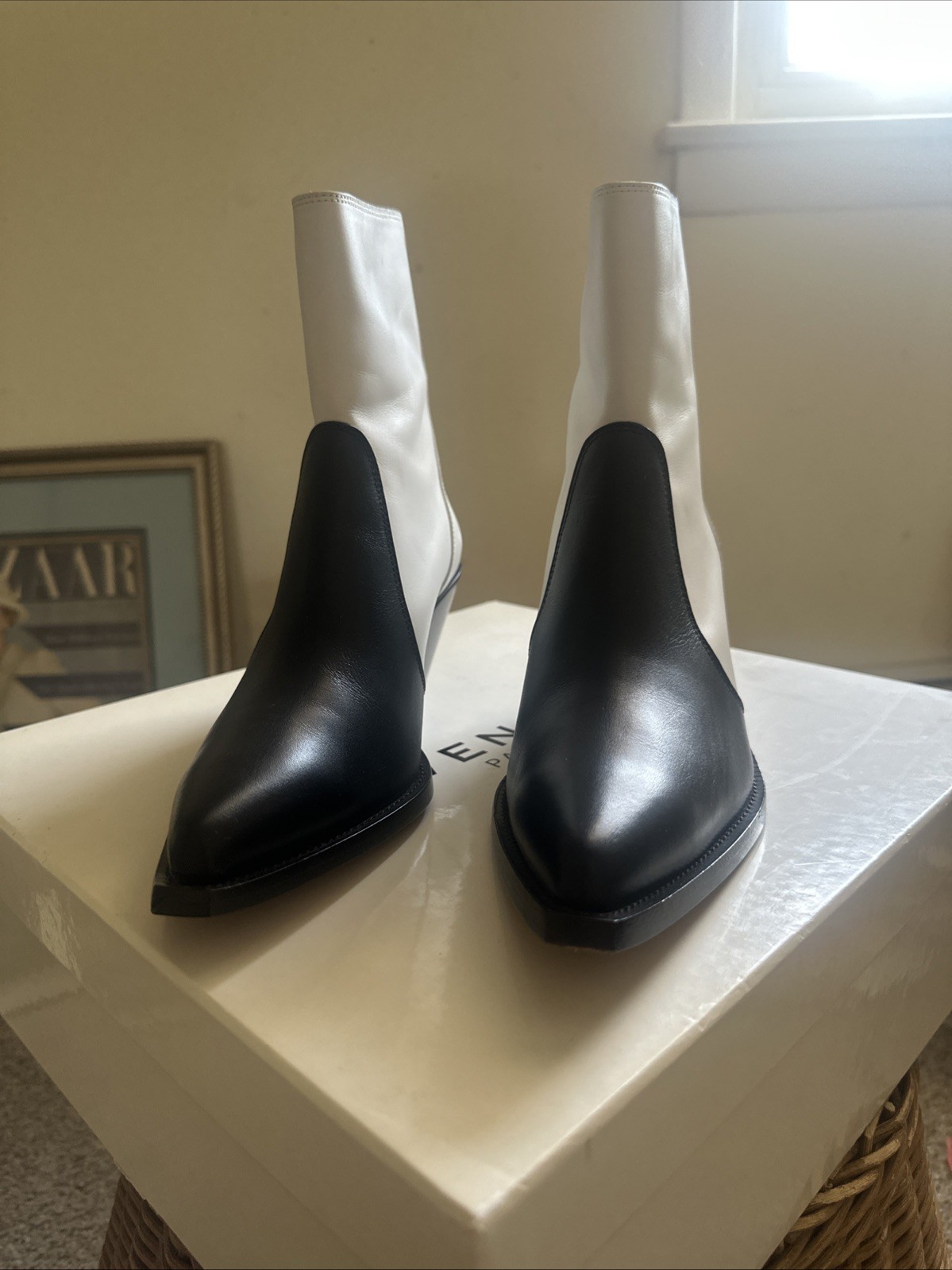 Givenchy Cowboy Ankle Boot White Black Size 36 Us 6 Made In Italy