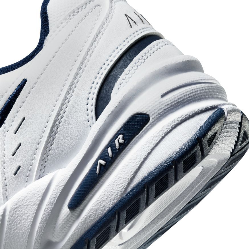 Nike AIR MONARCH IV Men White Blue 102 Walking Shoe Medium & WIDE WIDTH 4E EEEE
