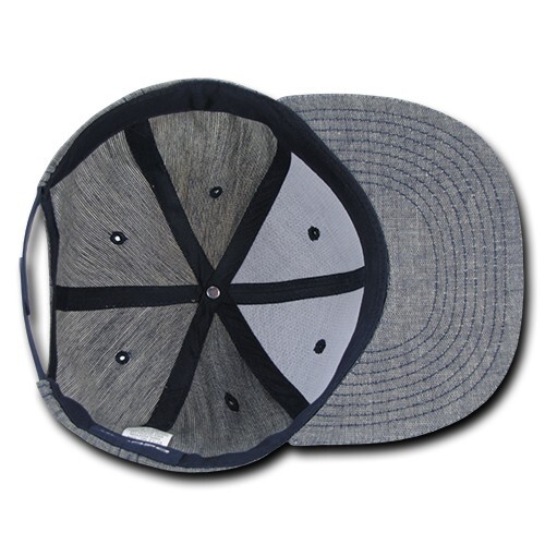 Washed Denim Snapback Hat – Blue, Cotton (Decky 1094-BLU, New with Tags)