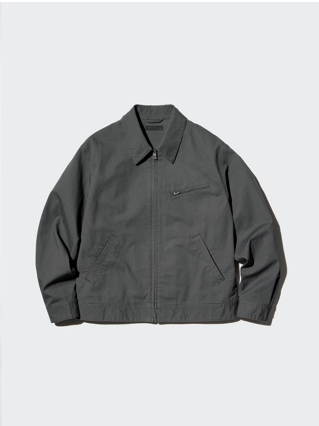 Uniqlo Zip-Up Blouson Jacket DARK GRAY S