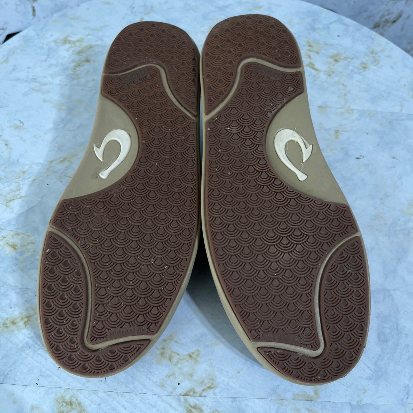 Olukai Lae’ahi LauHala Mens Size 11 Shoes Brown Leather Comfort Casual Sneaker