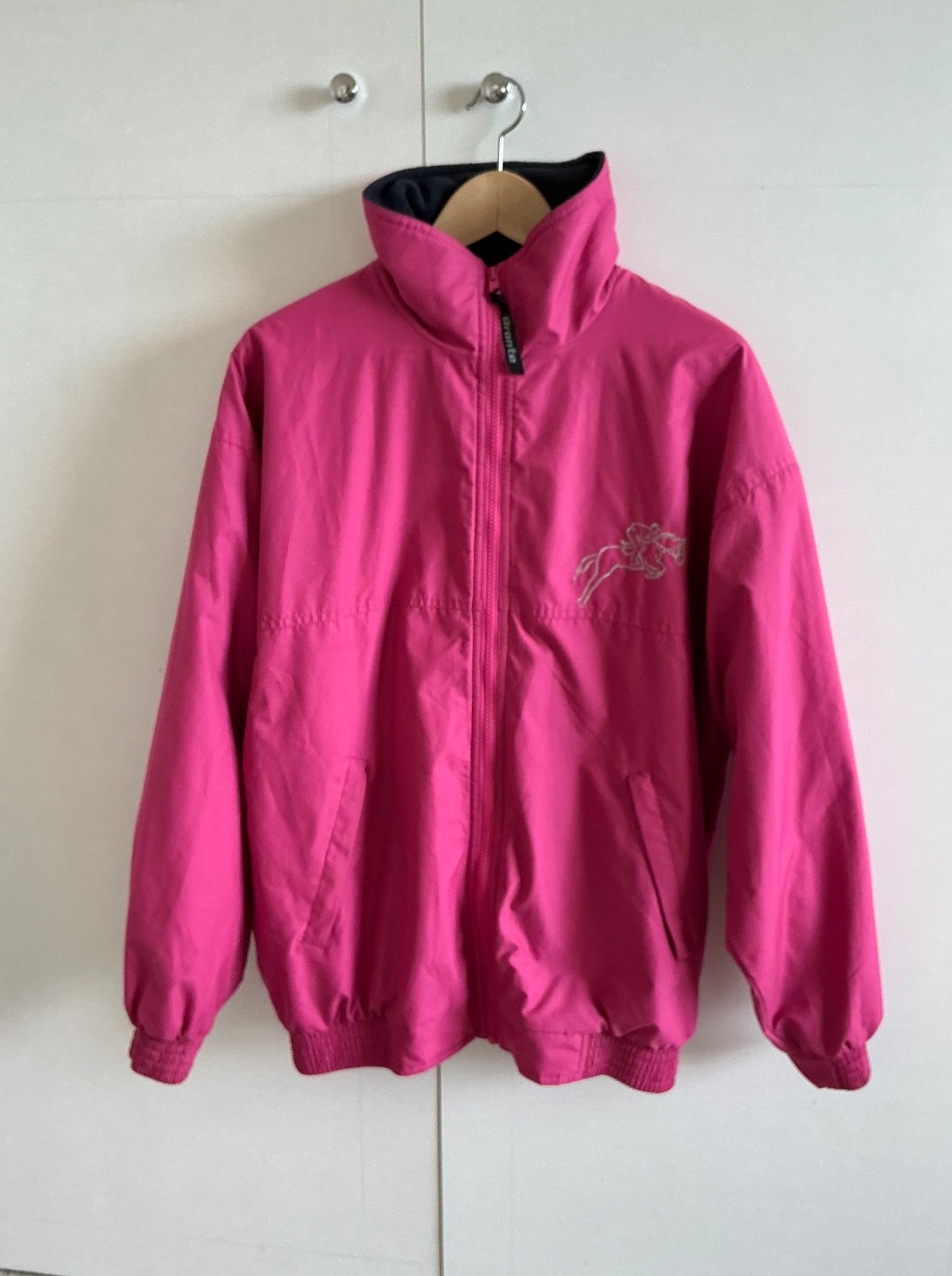 Pink BRONTË Jacket Sparkle Detail On Back and Front Full Length Front Zip