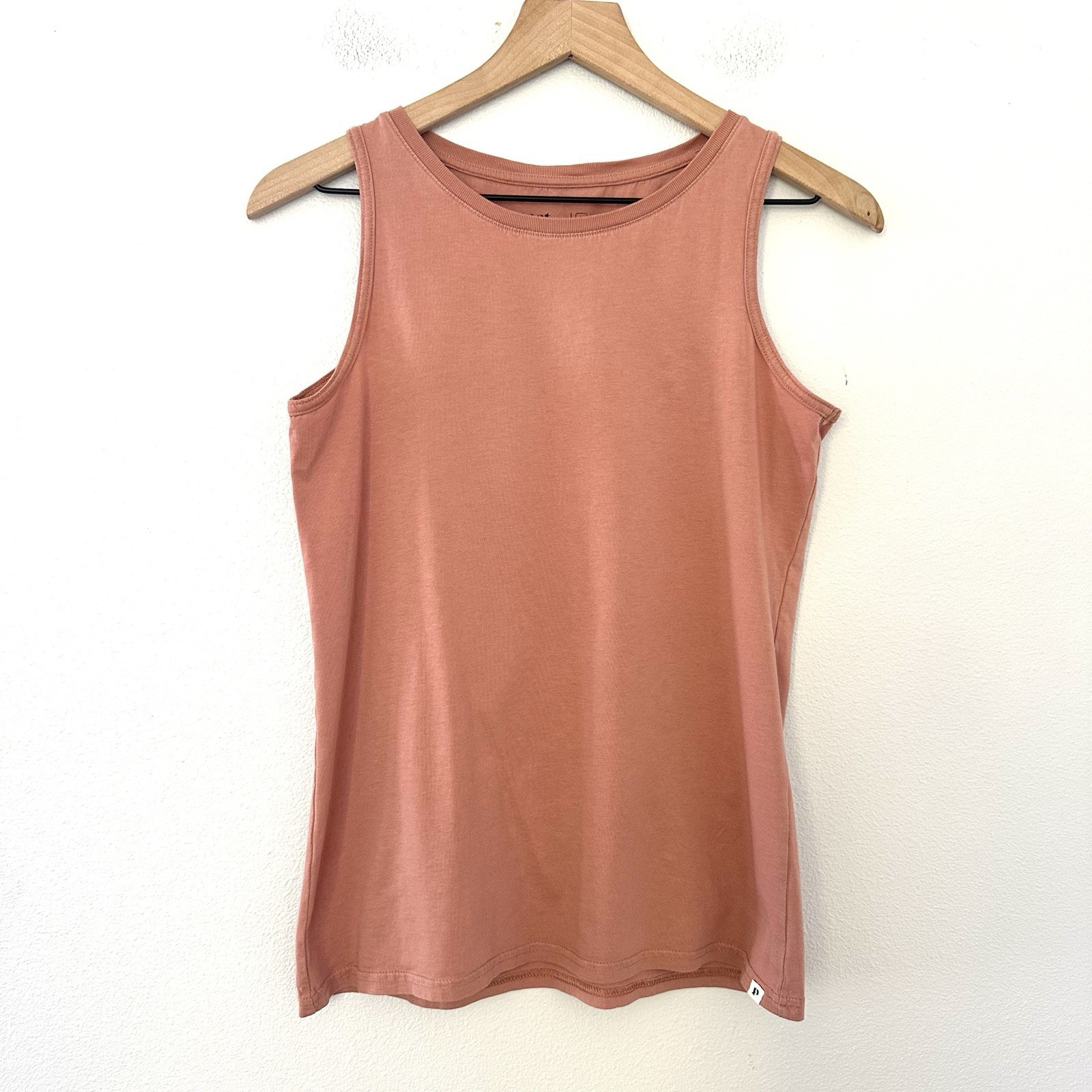Pact 100% Organic Cotton Softspun High Neck Tank Top Small Pink Sleeveless Basic