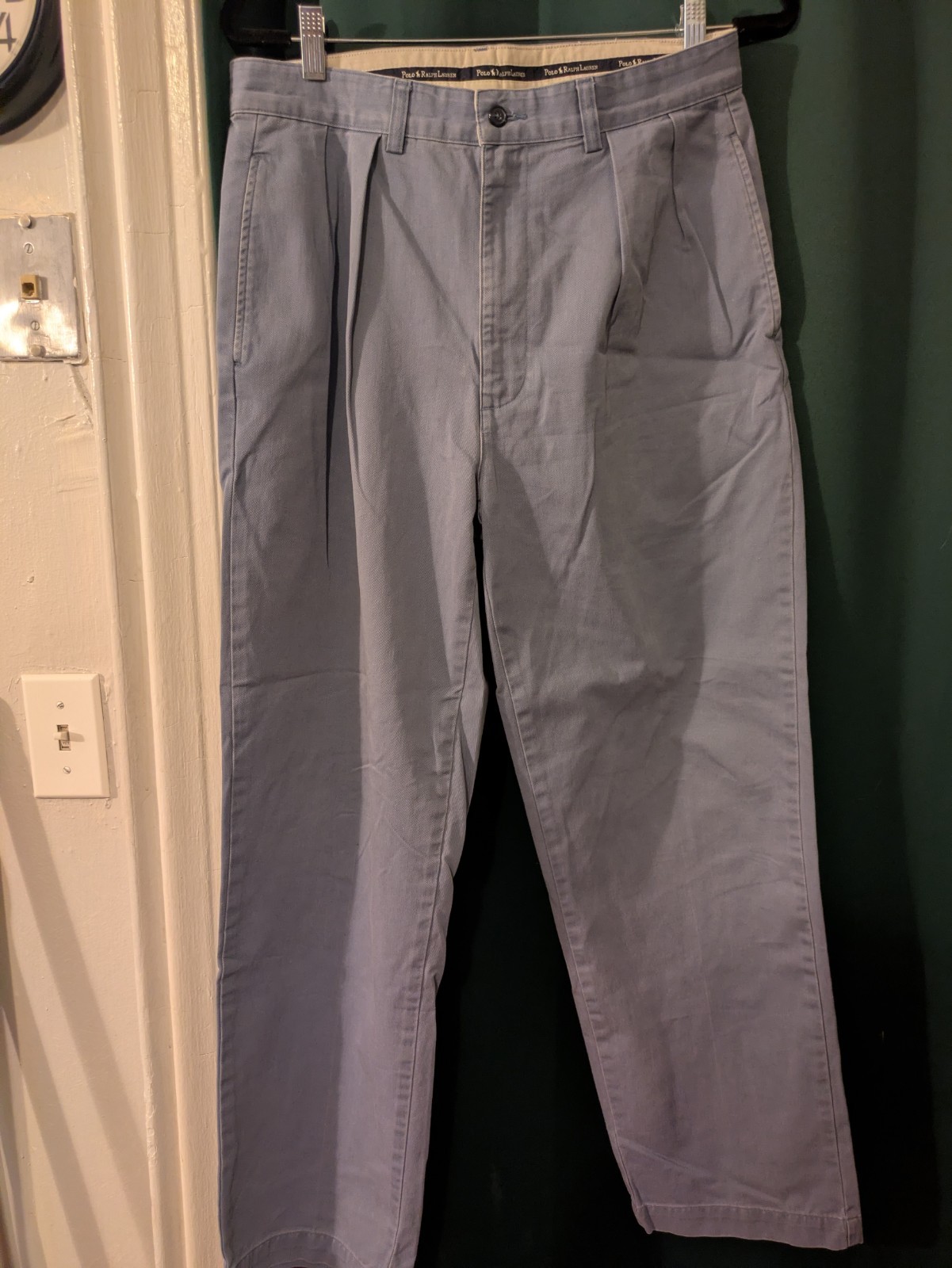Vintage Polo Ralph Lauren Sky Blue Pleated Andrew Chino Pants 32×30