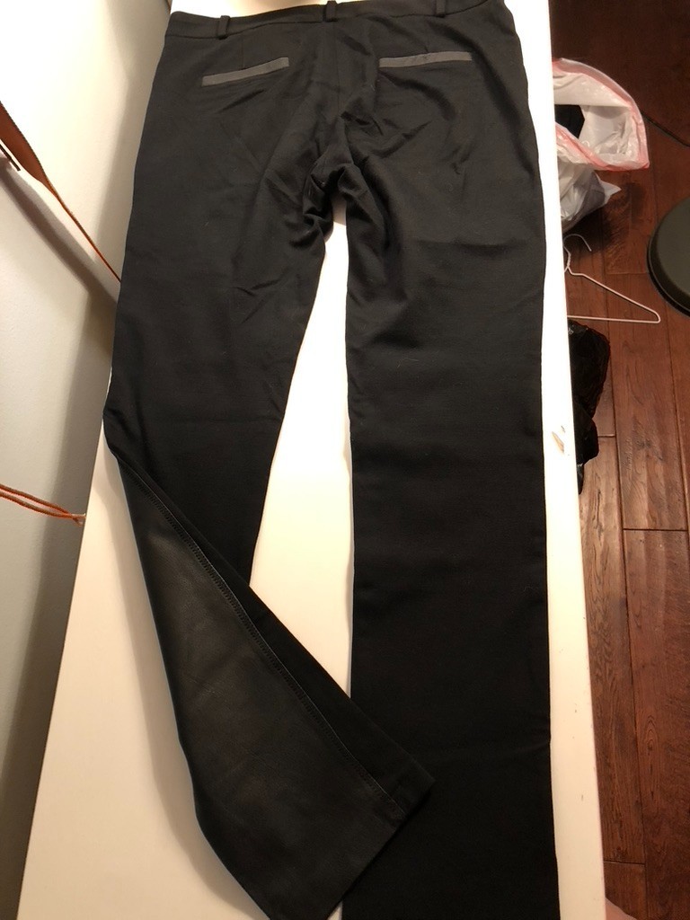Black Leather Front Stretchy Pants MY TRIBE Brand , Size Large