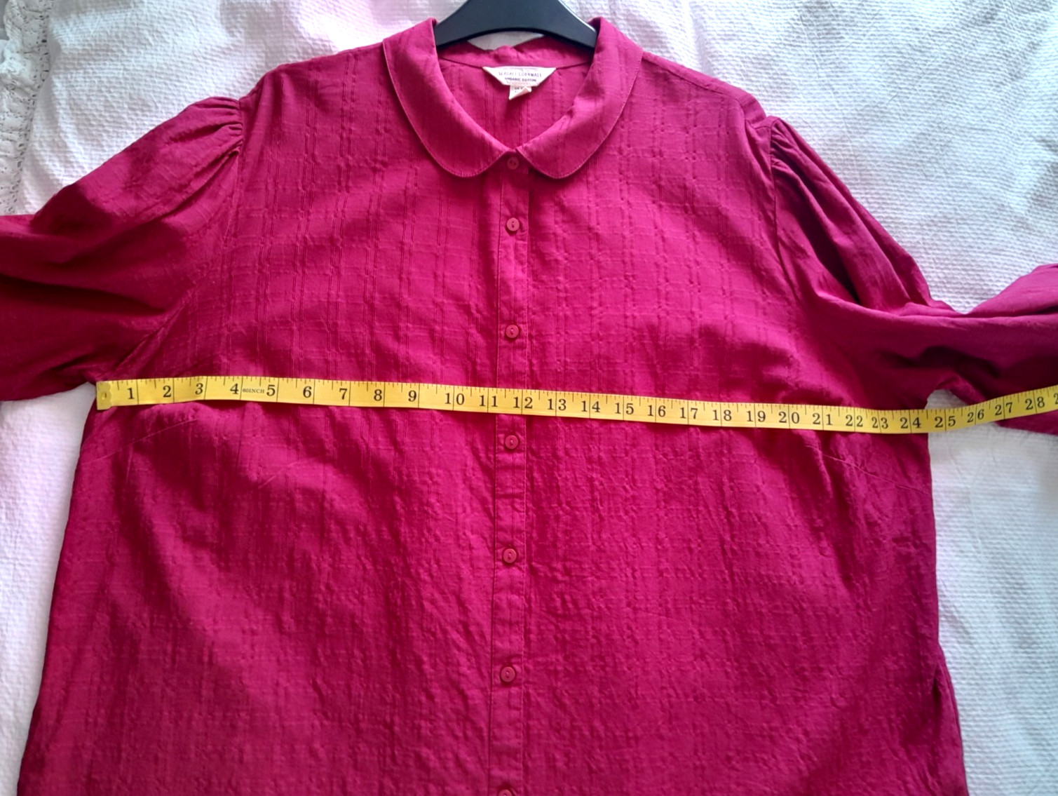 Seasalt, hope cottage blouse, raspberry/dark freesia/pink, size 20