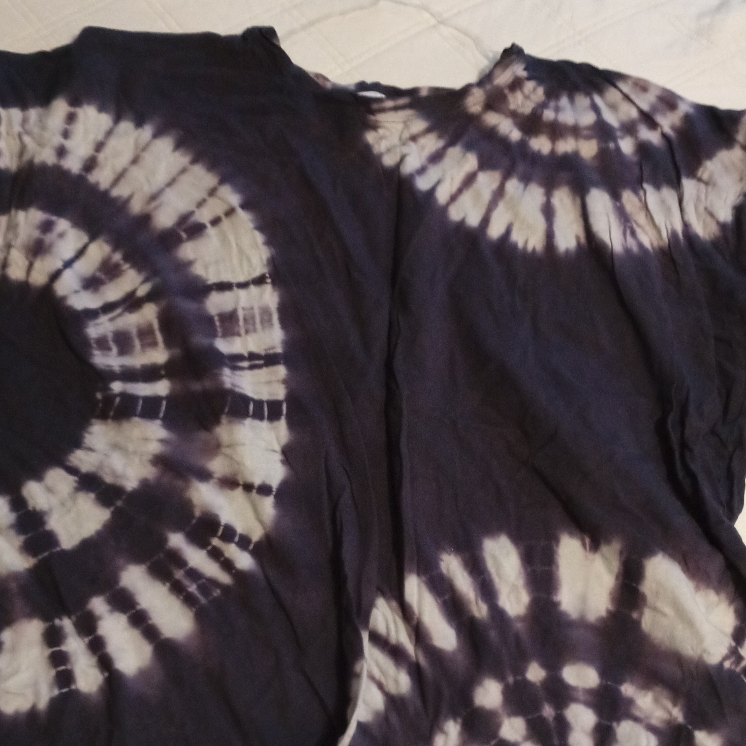 Time and Tru Plus Size XXXL Black/White Tie-Dye Ruffle Chiffon Blouse