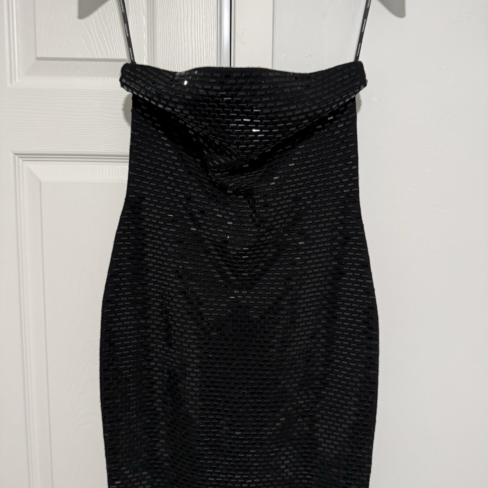 NWT Retrofete Women’s Black Karrah Embellished Knit Evening Dress size L