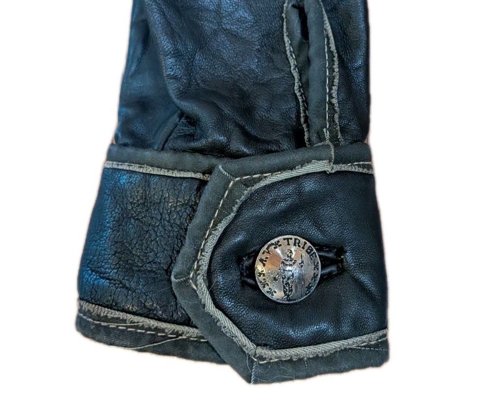 My Tribe Leather Hooded/Crop Jacket Full Zip Roll-Tap/Long Sleeve Brown Size S