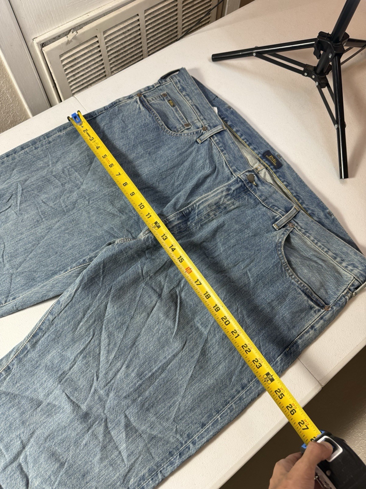 Polo Ralph Lauren Men Hampton Relaxed Straight Jeans 44X30 Blue Pocket Denim NEW
