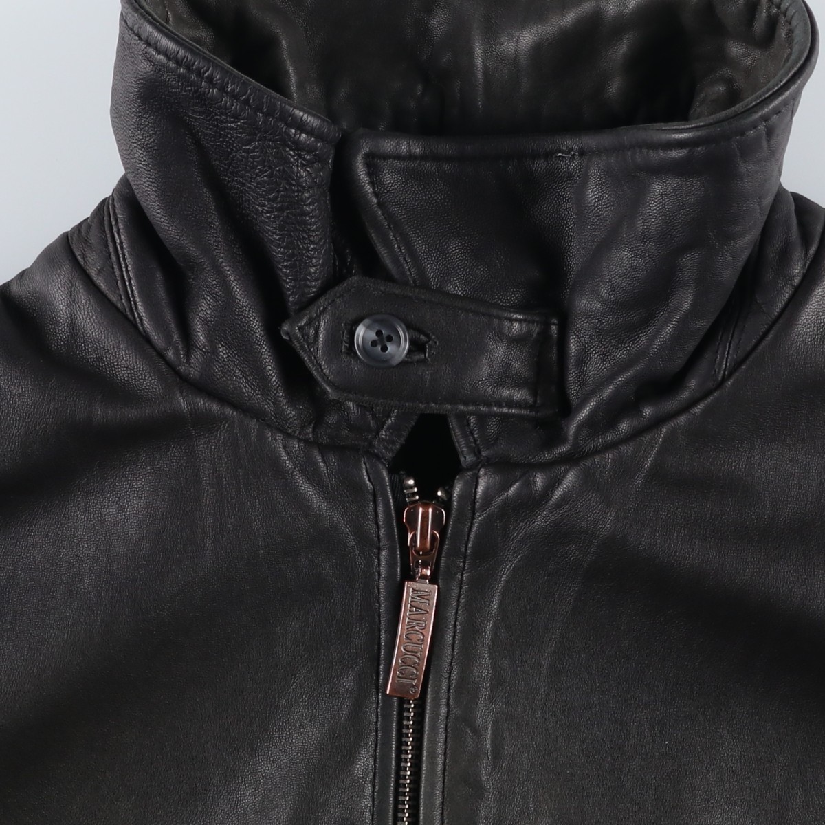 Used MARCUCCI swing top type leather blouson men’s size L equivalent