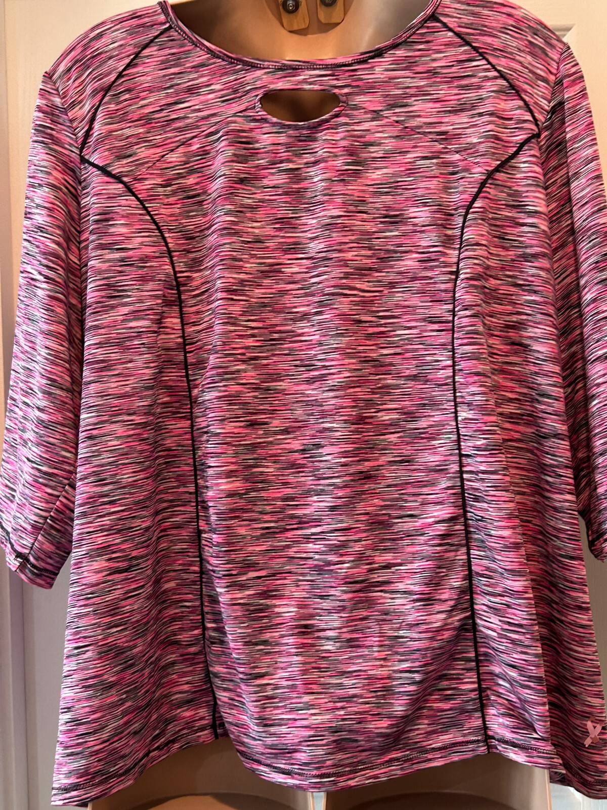Catherines Athleasure 3X. 26 / 28 Stretch Knit Pullover Top 3/4 Sleeve