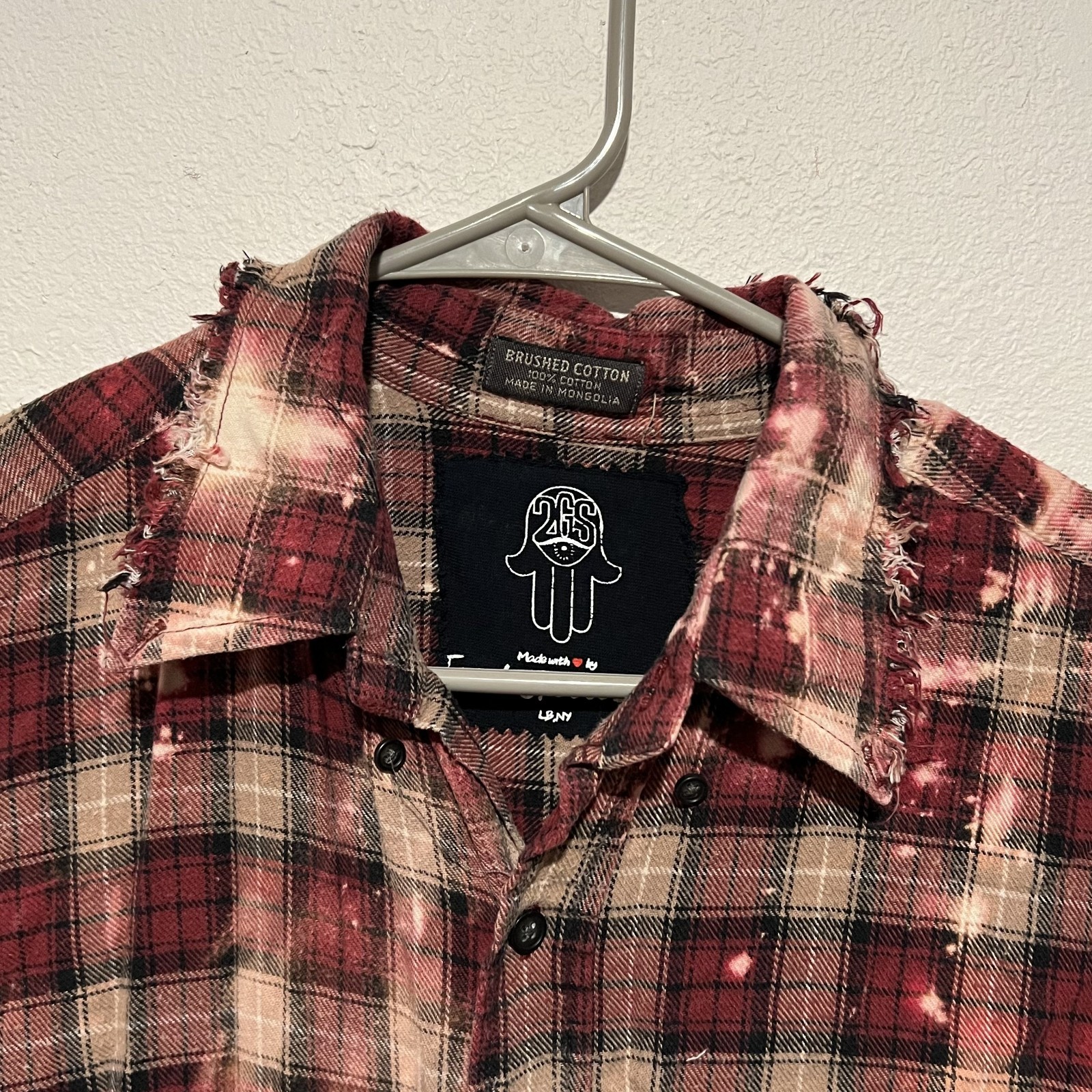 Two Gypsea Souls x Jimi Hendrix Upcycled Flannel Distressed & Bleached Band A5