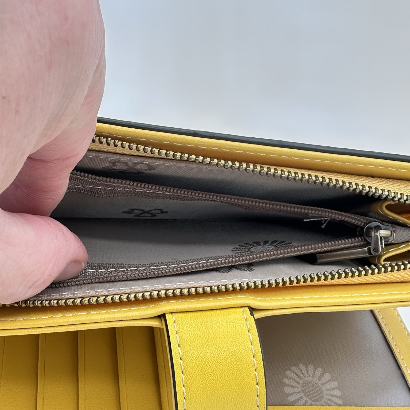 Yellow Sendefn Wallet Holds 26 Cards With Strap Zipper Pouch Cash Slots