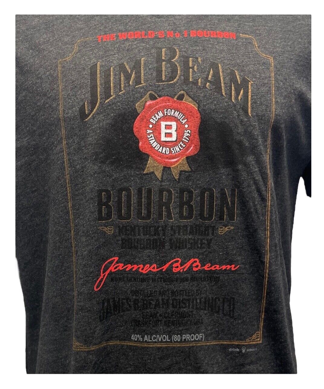 Men’s T-Shirt -JIM BEAM BOURBON-V-neck WHISKEY-Next Level Triblend Style# 6040