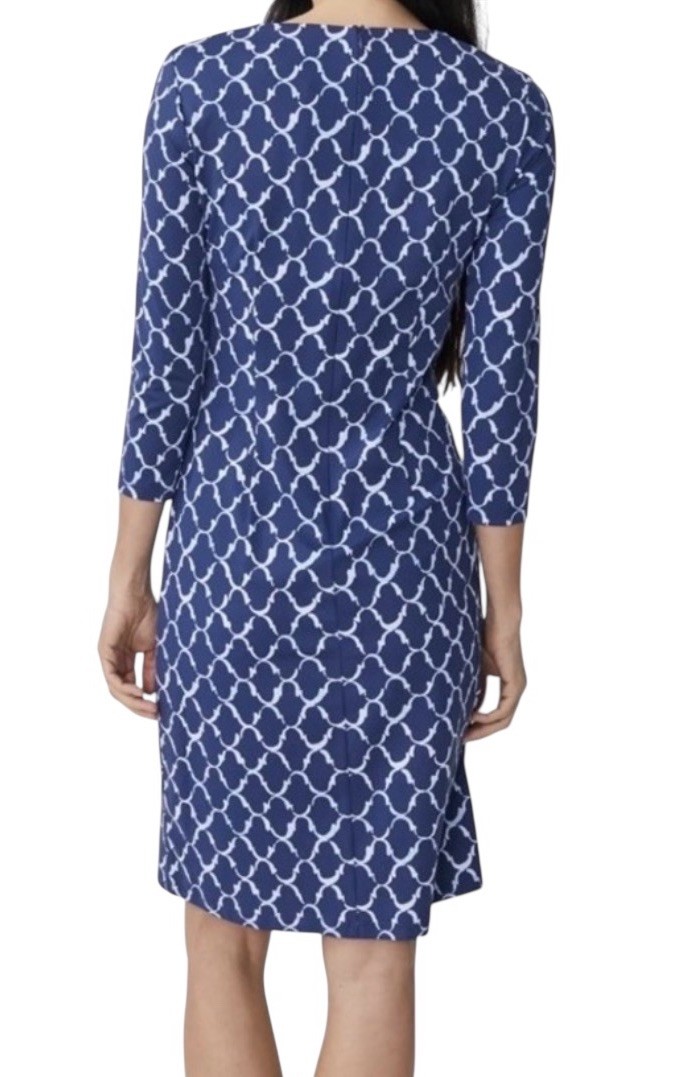 J.Mclaughlin Navy Chambray Mega Palm Spring Women’s M Coastal Resort New