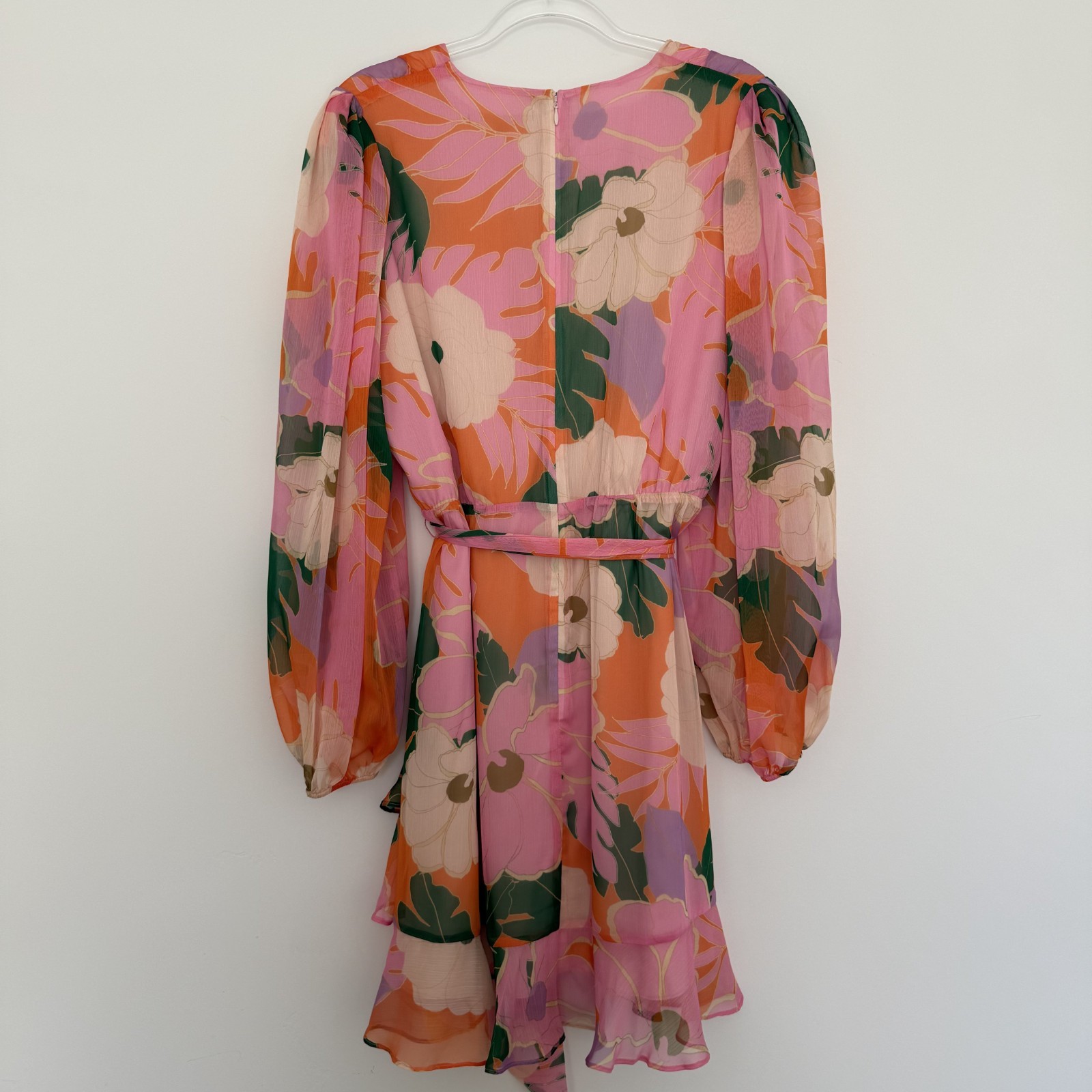 Alex Marie Laurel Chiffon Long Sleeve Mini Wisteria Dress Size 14