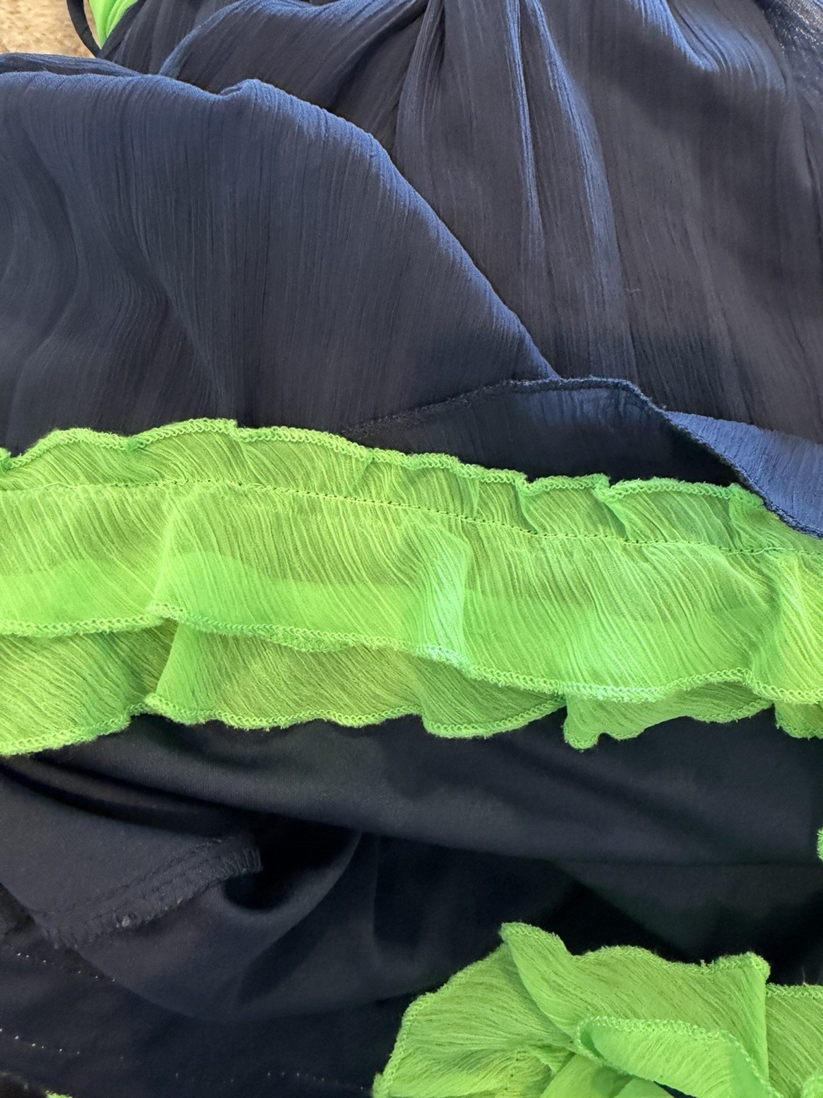 Beautiful Girls Dress Easter Any Occasion Size 14 Navy/Green w Tie Great shape