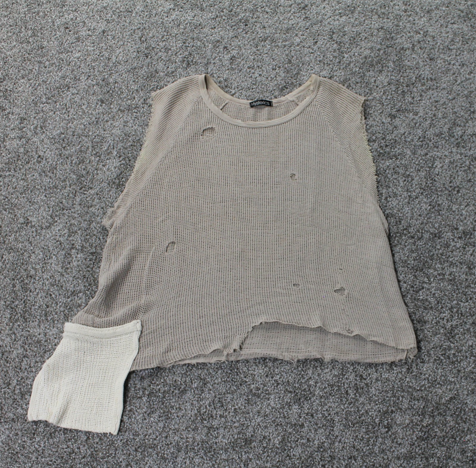 Sleeveless Hysterics Hysteric Glamour Distressed Fish Net Pocket Tank Size Free