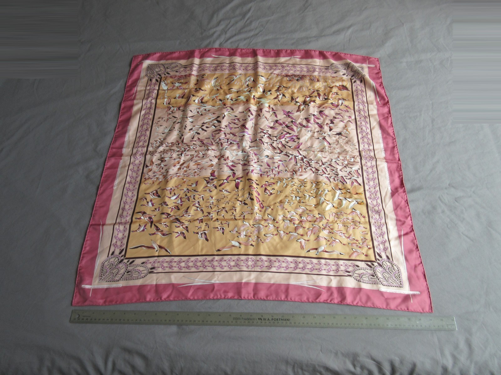 HERMES Libres Comme L’Air swan bird duck silk 90 cm 35 in square scarf