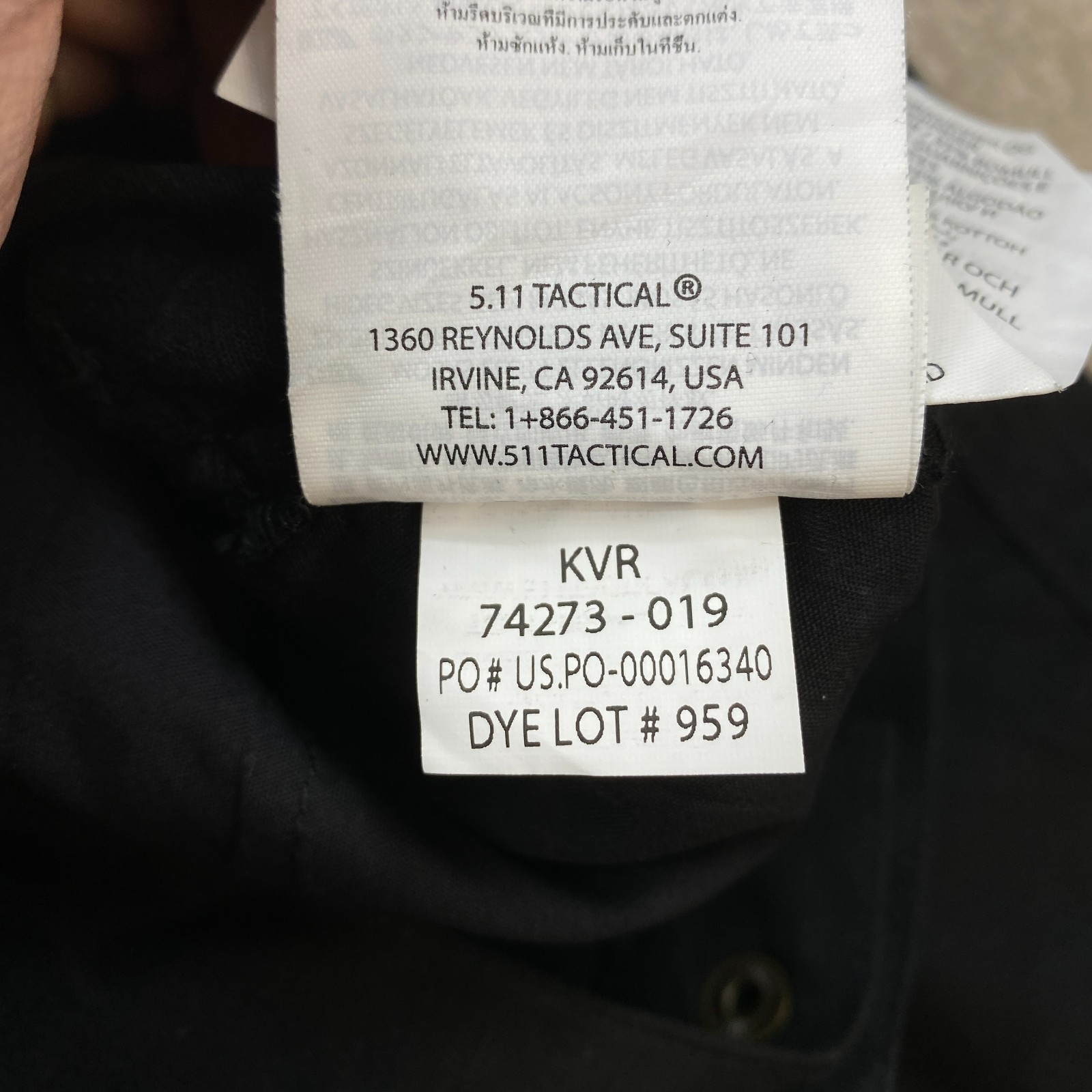 5.11 Tactical Taclite Pro Cargo Pant Men 32 Black Hike Canvas Ripstop 143 32×32