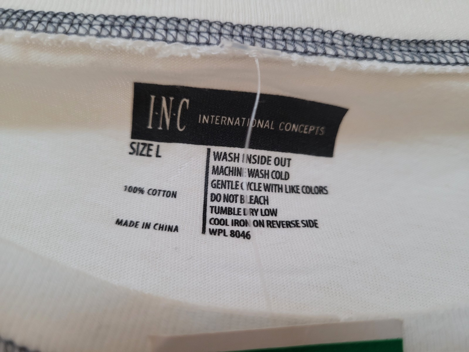 INC International Concepts Men’s Graphic Script Text Long Sleeve Tee Size L