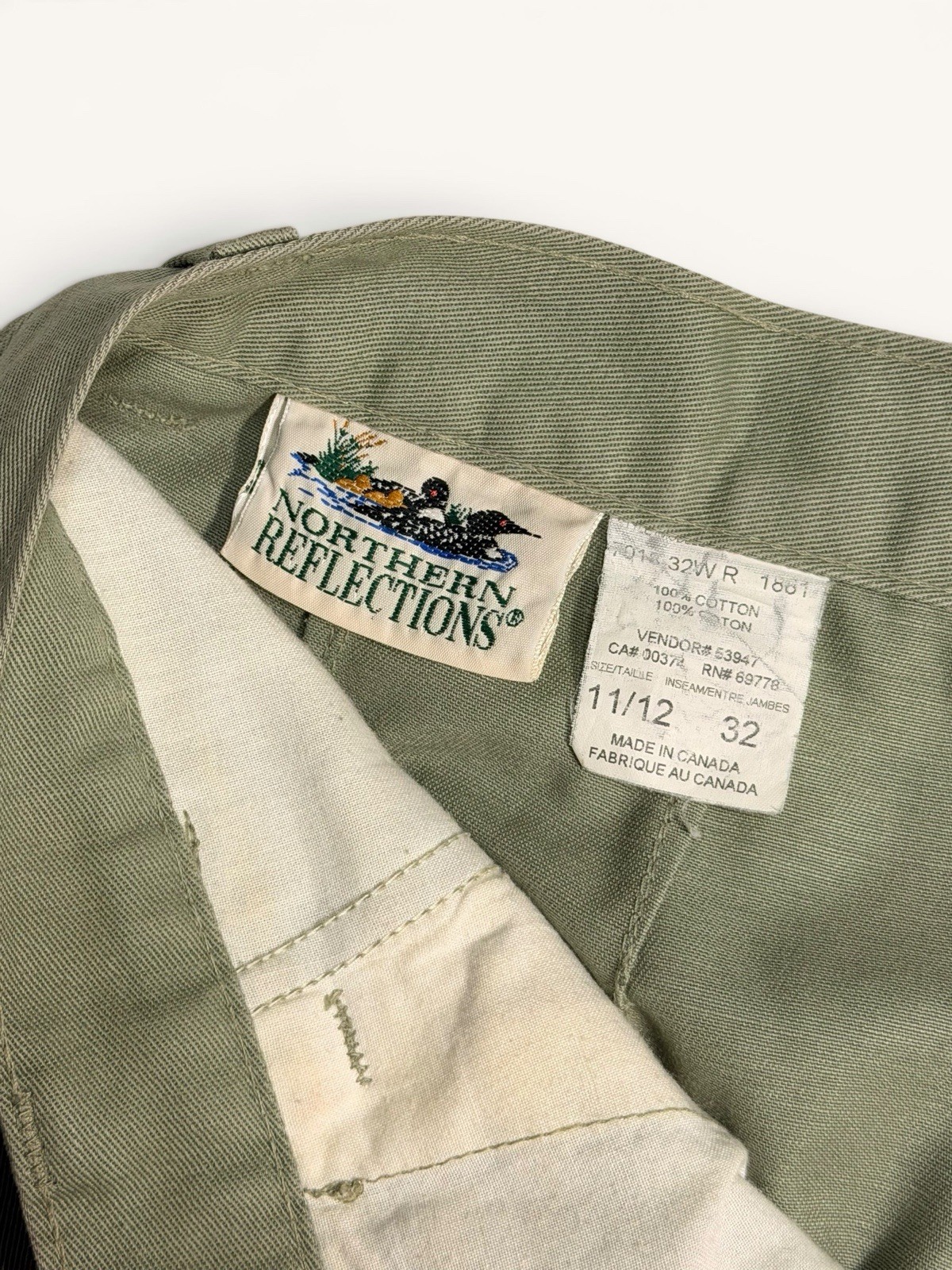 VTG 90s Northern Reflections Pleated Pants Womens Green Cotton Canada – 32W