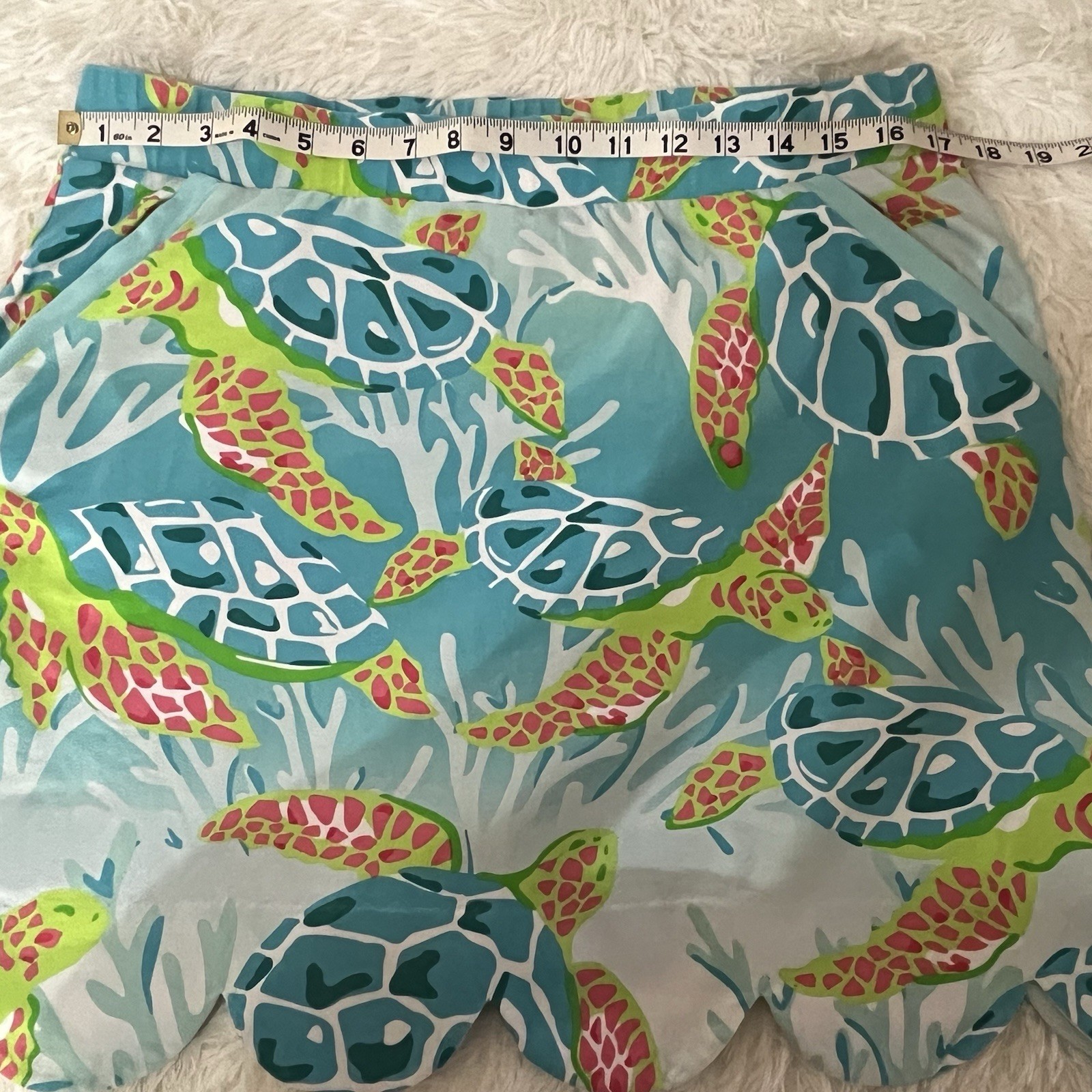 ANA CLARE Womens Tropical L Skort Golf Tennis Activewear Blue Pink Green Turtles