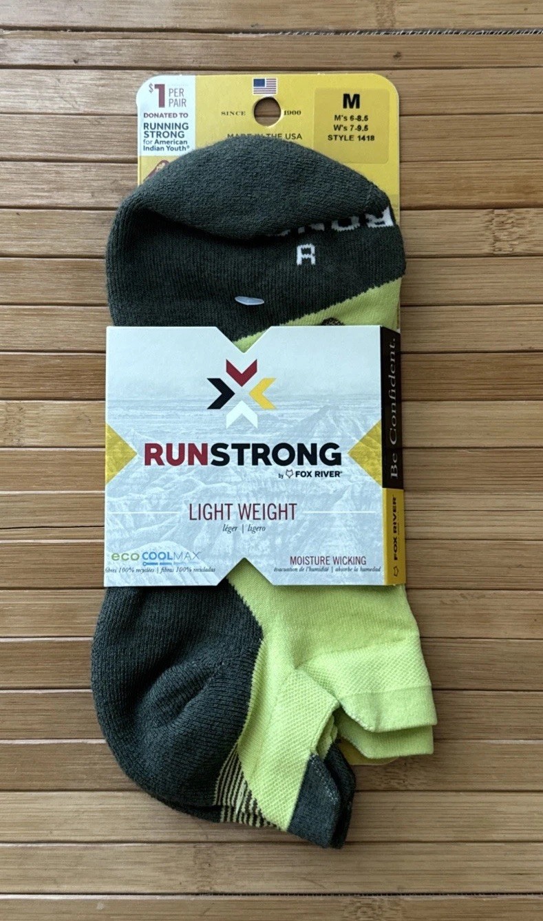 Fox River Run Strong Lightweight Cushion Ankle Socks Medium 6-8.5 New Green
