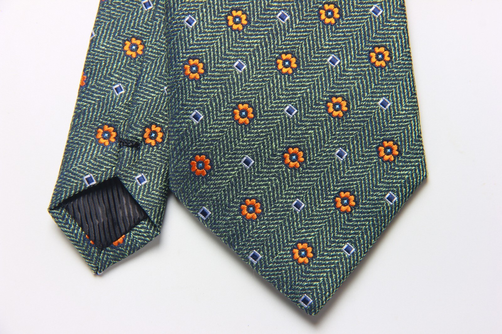 New Classic Polka Dot Green Orange JACQUARD WOVEN 100% Silk Men’s Necktie Tie