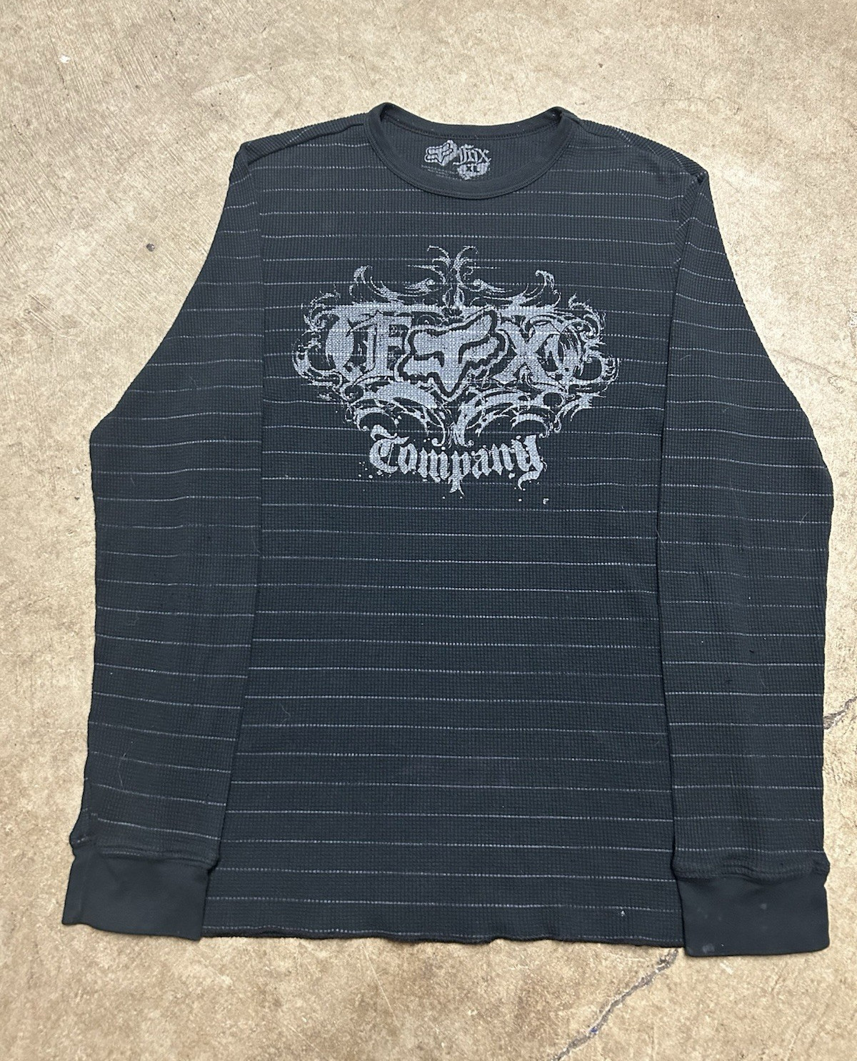 Y2K fox racing company thermal knit long sleeve