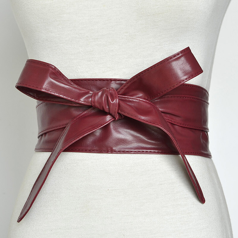 Women Waistband Bowknot High Waist Corset Belt Wide Sash Ribbon Tie Dress