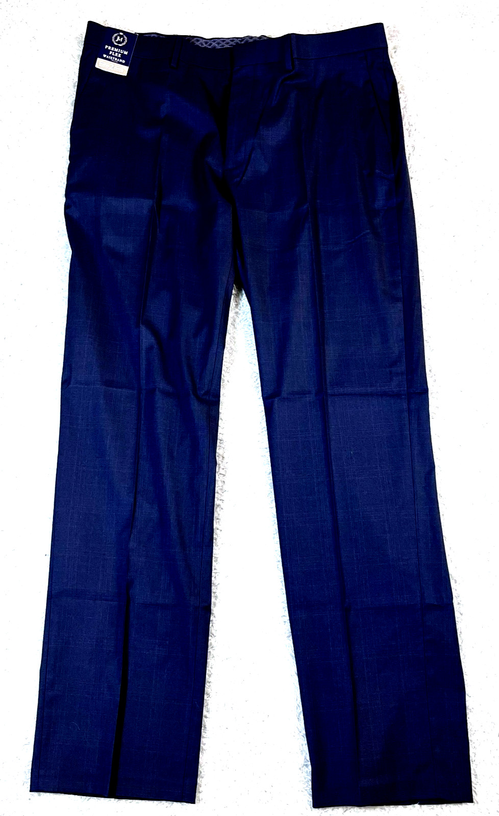 J.M. Haggar Plaid Dress Pants Straight Fit Navy Mens 38×34