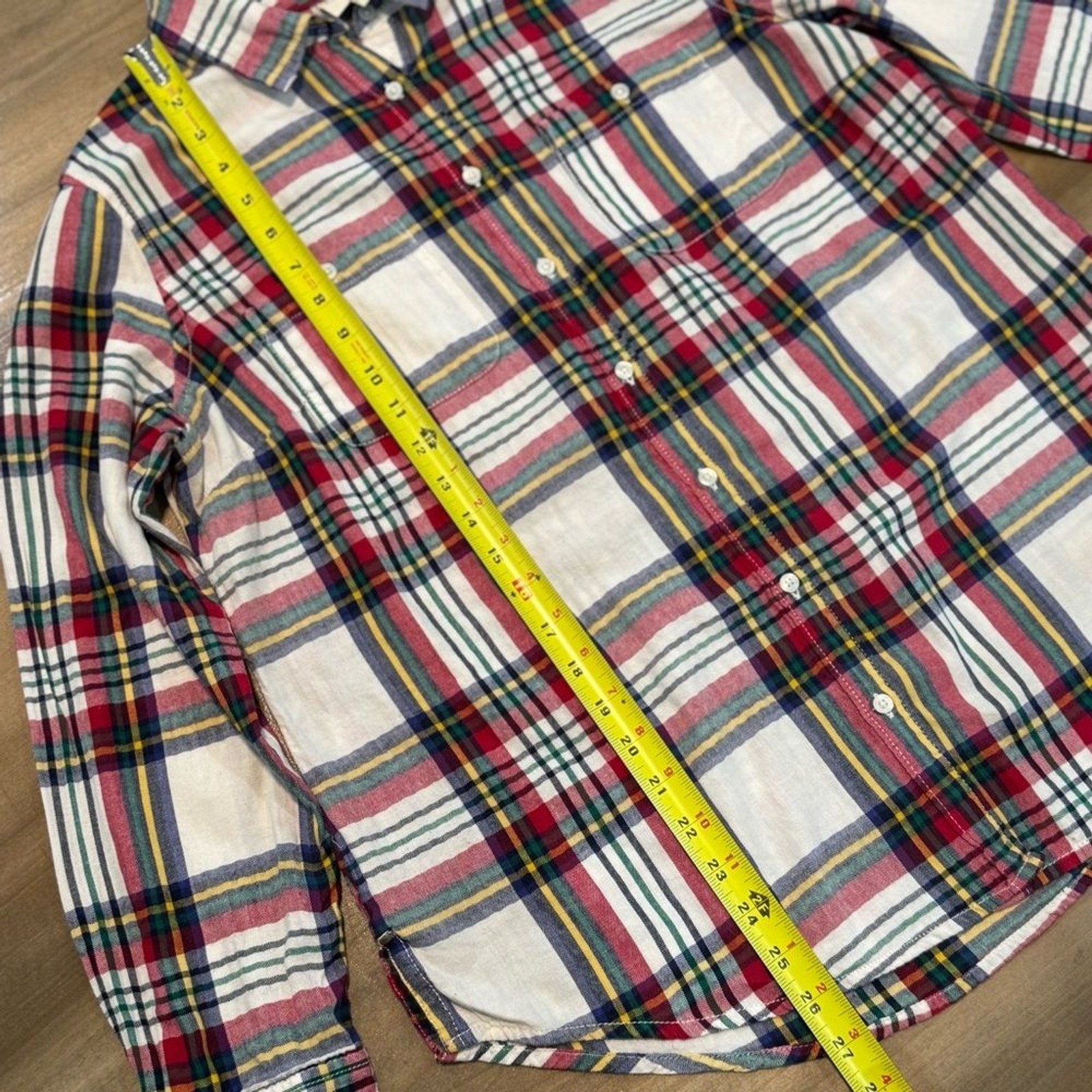 St. Johns Bay L Plaid Button Front Shirt Long Sleeve 100% Cotton Multicolor