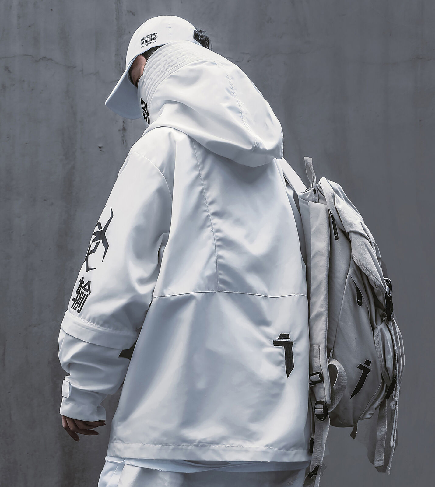 Niepce Techwear Atom Bomb Cyberpunk Windbreaker Urban Hip Hop Hooded Coat Jacket