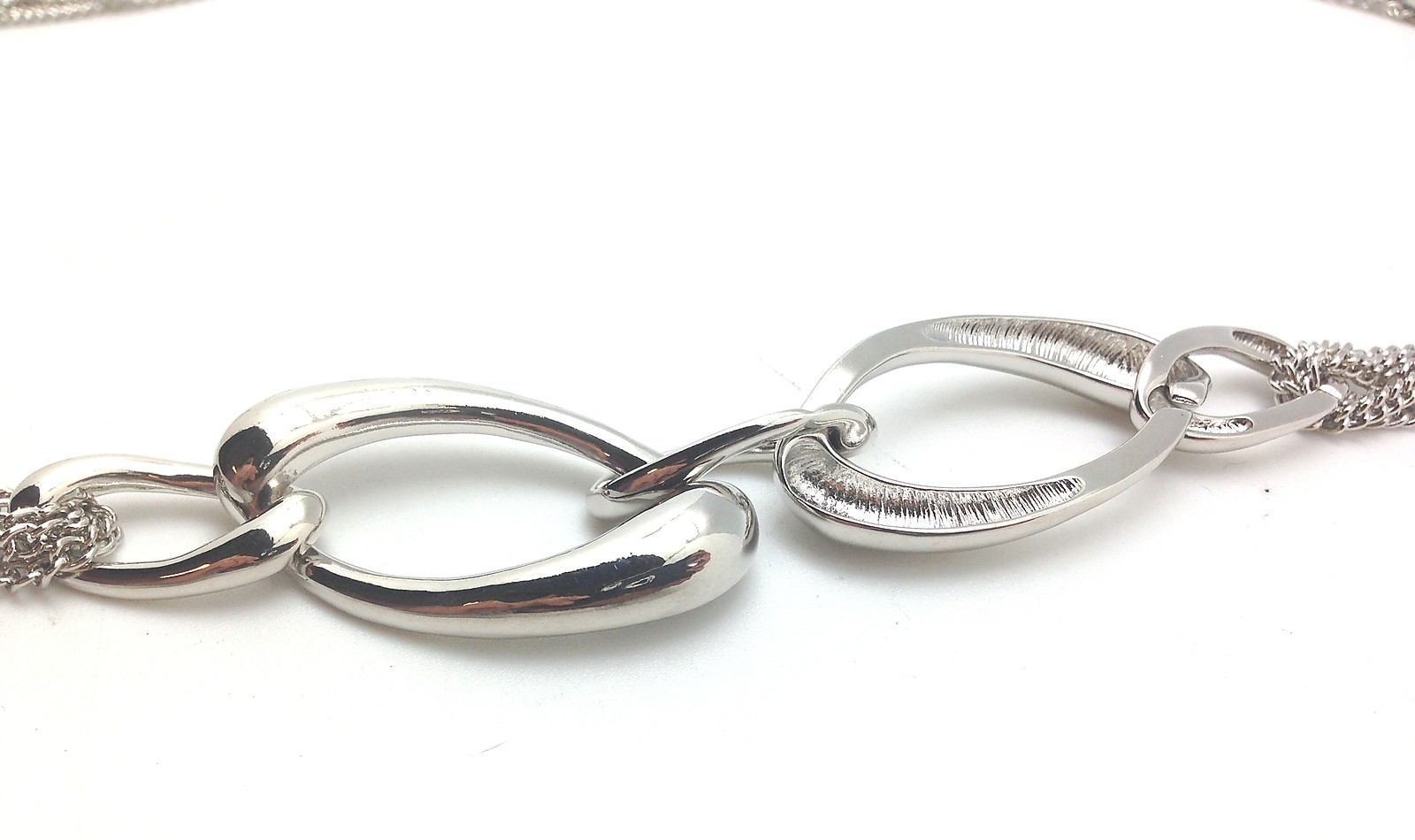 Size Small 30″ Anne Klein Womens Designer Chain Belt Silver Tone Lobster Clasp