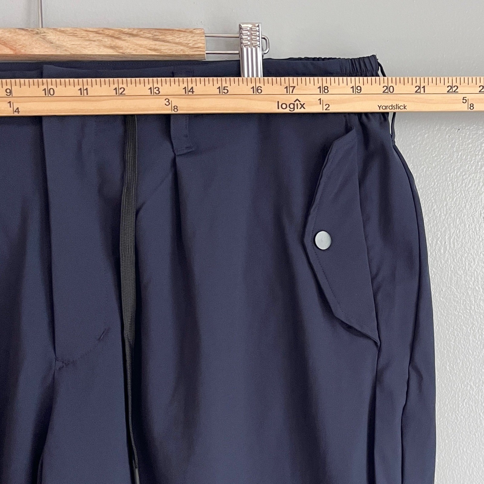 Paskho Sanctuary Navy Travel Snap Ankle Pants Pockets Womens Size L *40 Waist